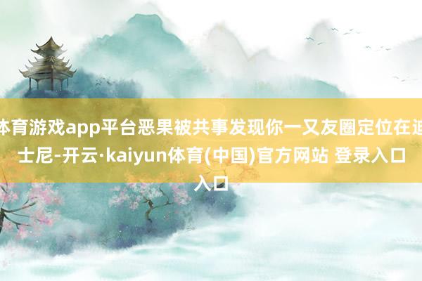 体育游戏app平台恶果被共事发现你一又友圈定位在迪士尼-开云·kaiyun体育(中国)官方网站 登录入口