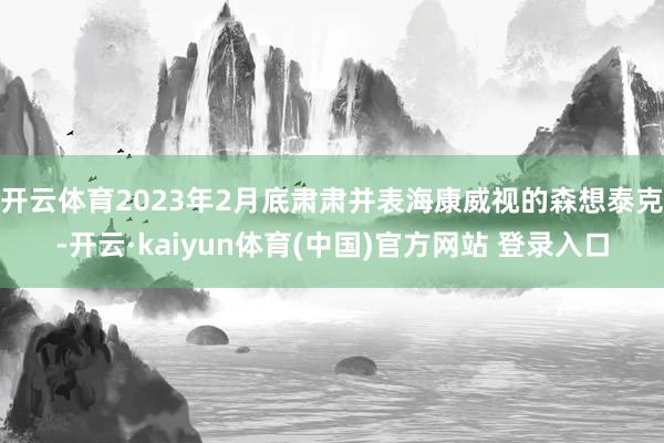 开云体育2023年2月底肃肃并表海康威视的森想泰克-开云·kaiyun体育(中国)官方网站 登录入口