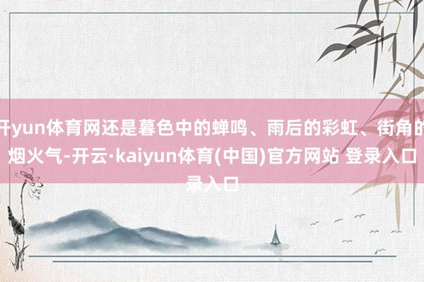 开yun体育网还是暮色中的蝉鸣、雨后的彩虹、街角的烟火气-开云·kaiyun体育(中国)官方网站 登录入口