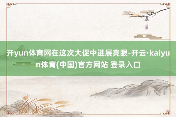 开yun体育网在这次大促中进展亮眼-开云·kaiyun体育(中国)官方网站 登录入口